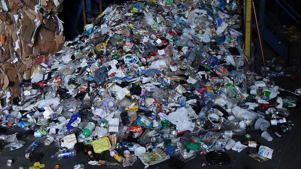 Materials wait to be sorted
